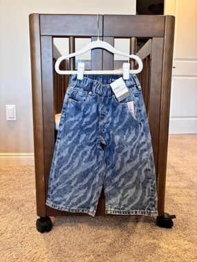 GAP Kids Blue Zebra-Print baggy Jeans
